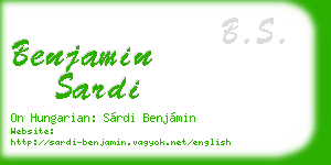 benjamin sardi business card